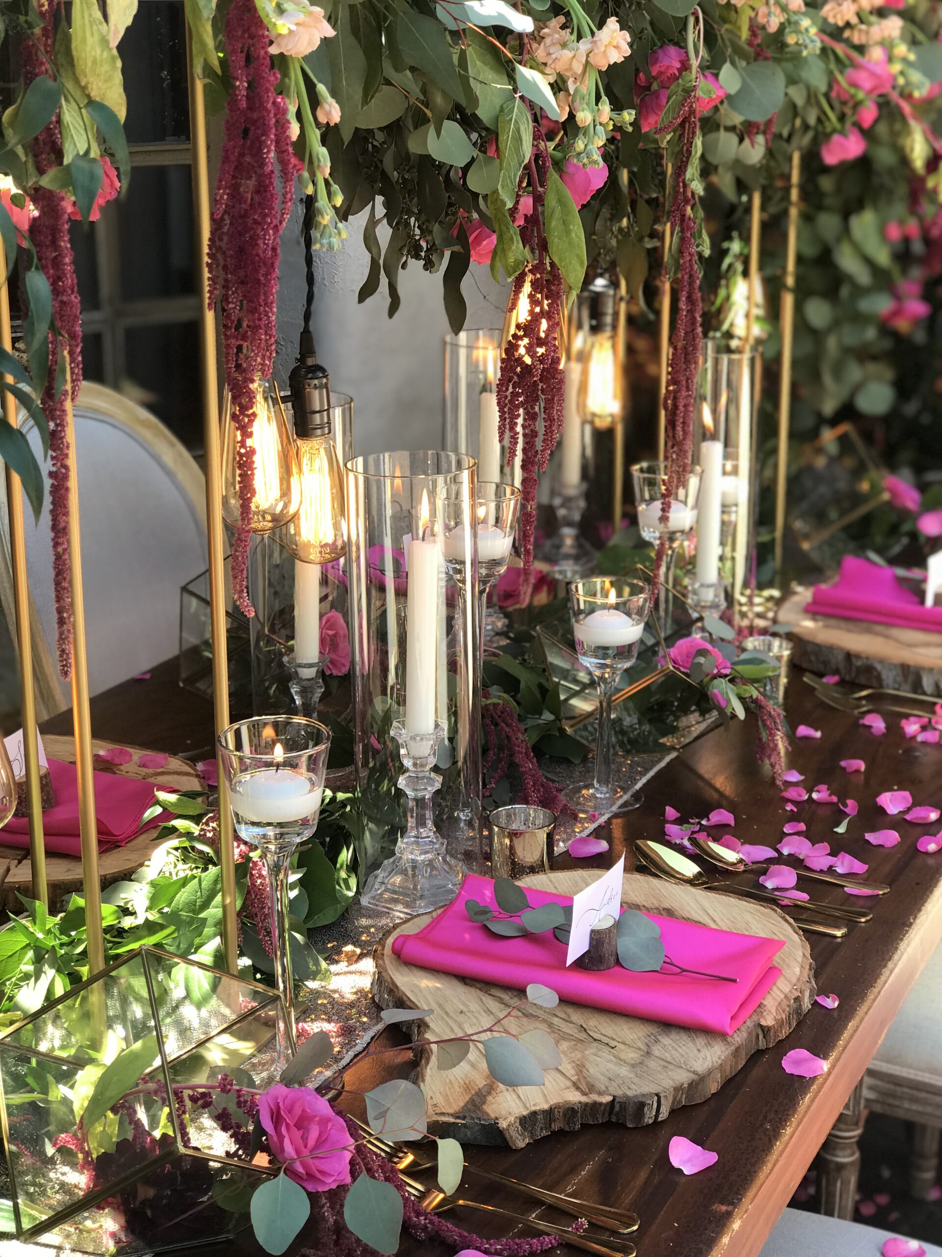 hurricane vases and candle holders for wedding