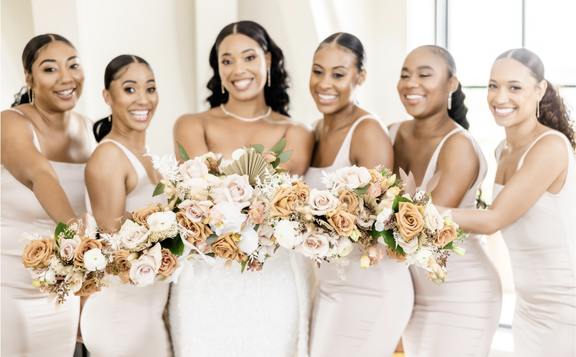 neutral boho wedding bouquets