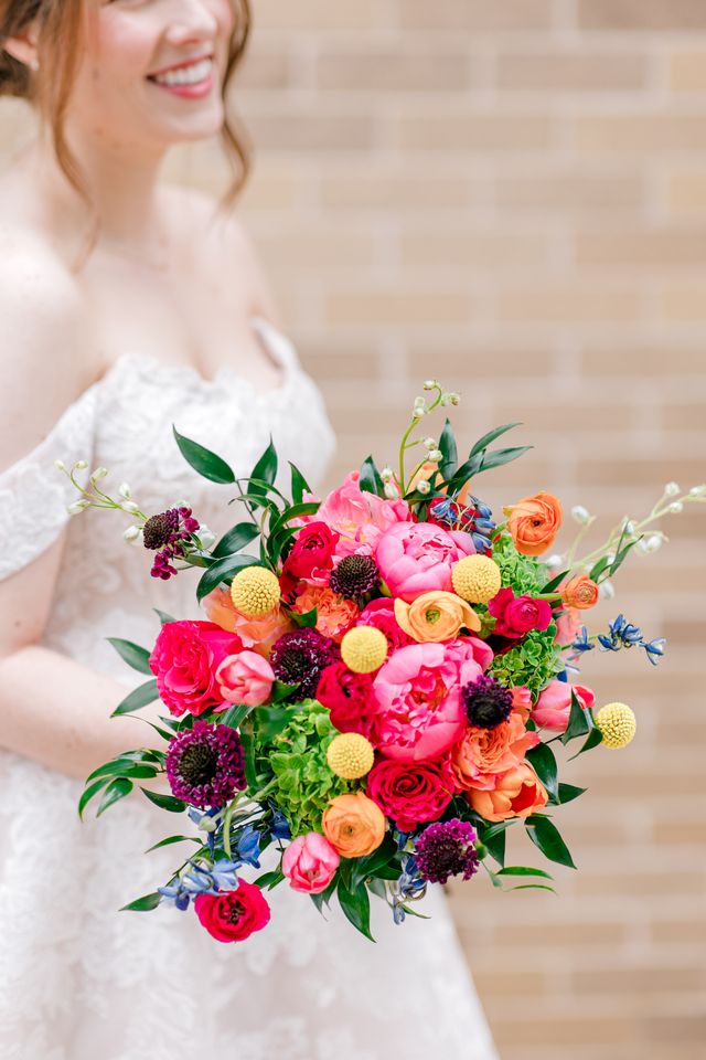 colorful bridal bouquet